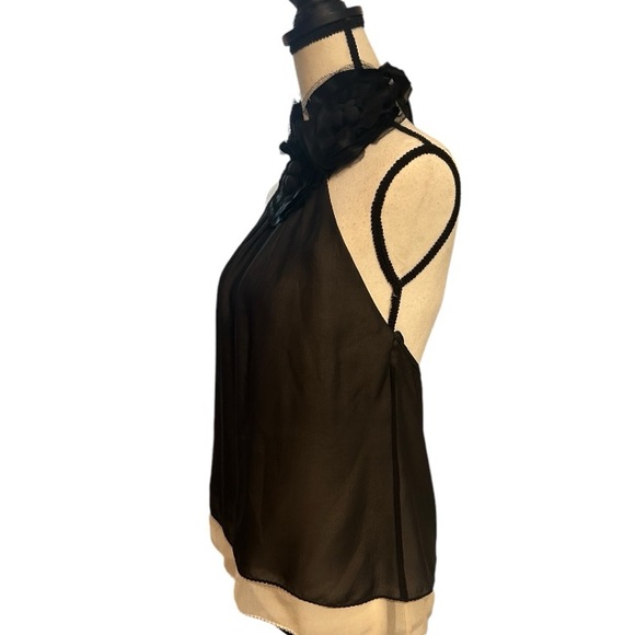 BCBG Black and Cream 100% Silk Sleeveless Top - Picture 7 of 12